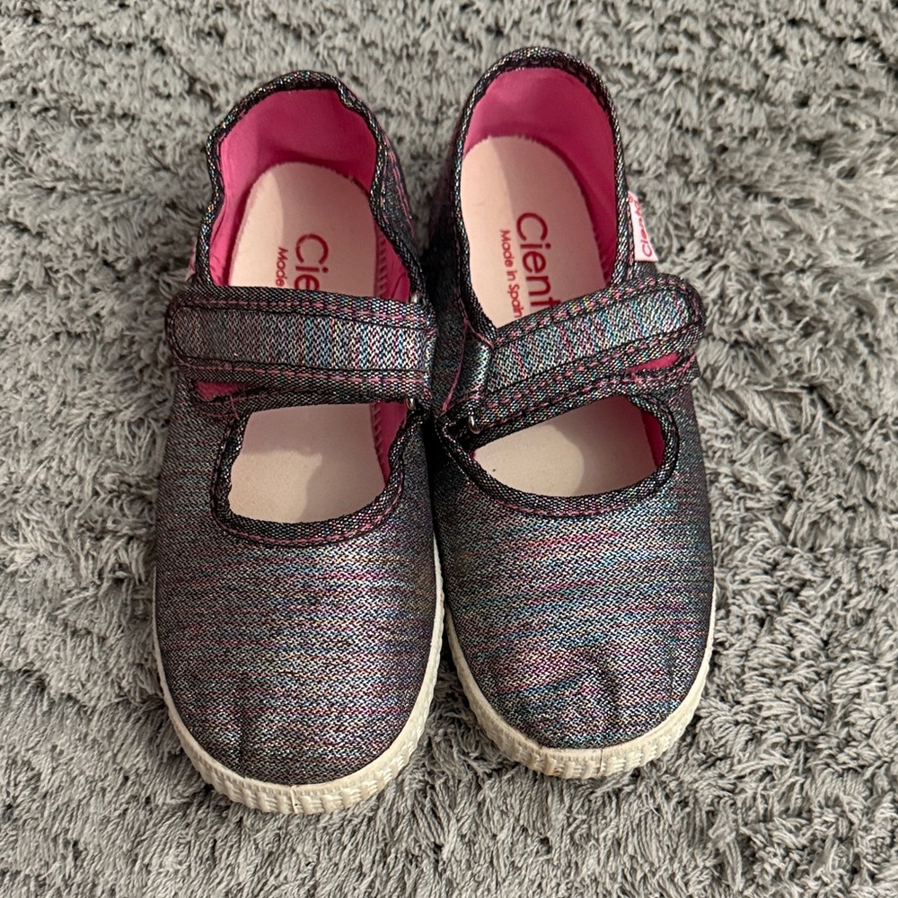Cienta Kids' Glitter Mary Jane Shoes - Pink and Black